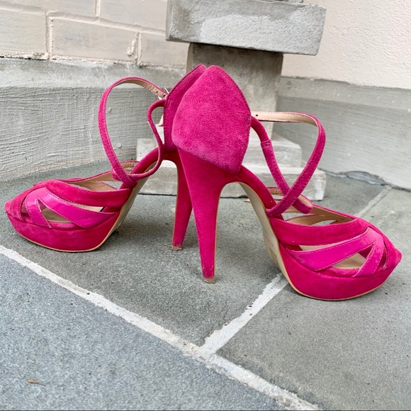 Aldo Sexy Suede Strappy Platform Heels - Picture 2 of 5
